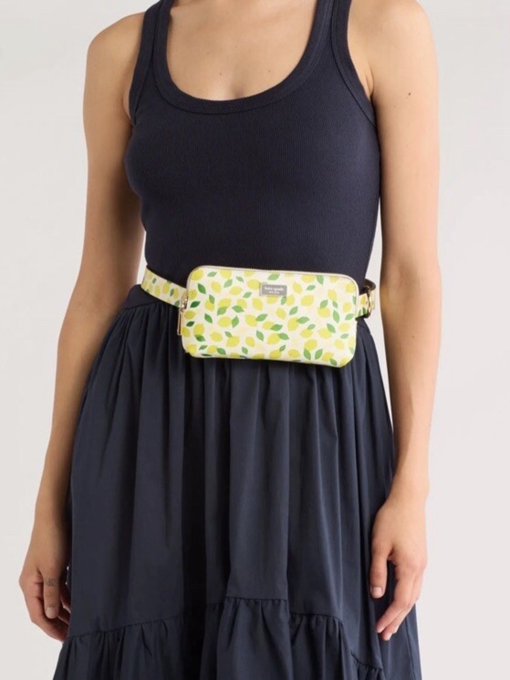 Kate Spade leather belt bag, lemon print